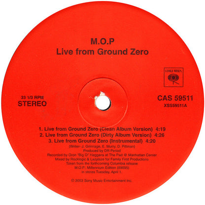 M.O.P. : Live From Ground Zero (12", Promo)