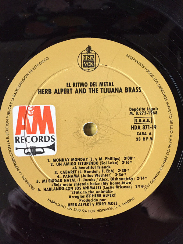 Herb Alpert & The Tijuana Brass : The Beat Of The Brass = El Ritmo Del Metal (LP, Album)