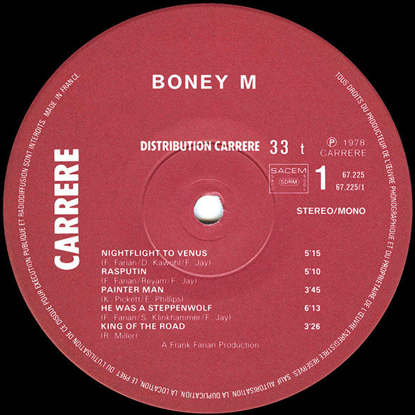 Boney M. : Nightflight To Venus (LP, Album, Gat)