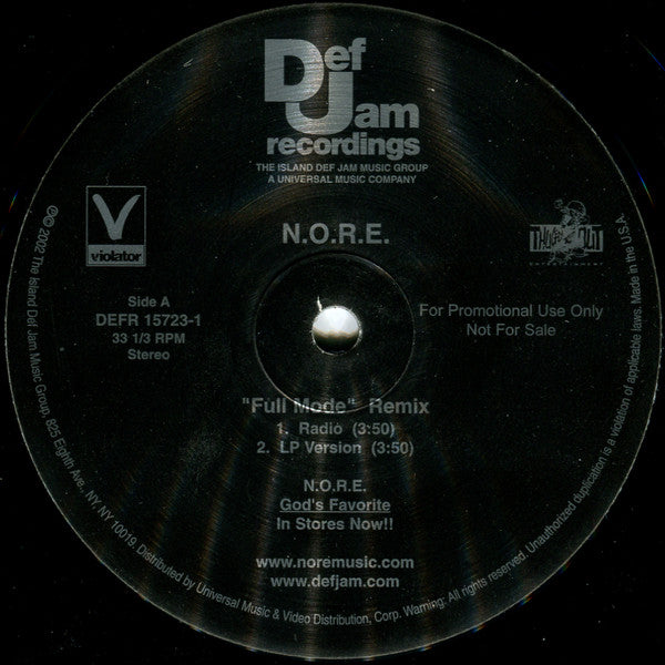 N.O.R.E. : Full Mode (Remix) (12", Promo)
