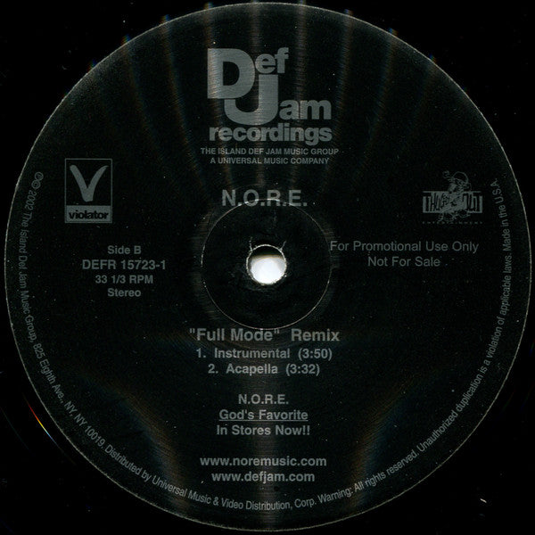 N.O.R.E. : Full Mode (Remix) (12", Promo)
