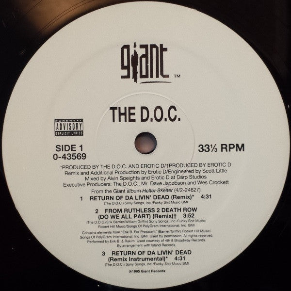 The D.O.C. : Return Of Da Livin' Dead (12", Maxi)