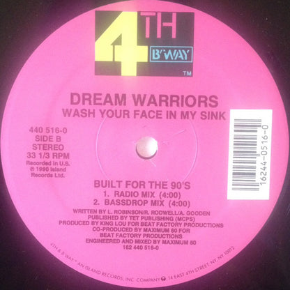 Dream Warriors : Wash Your Face In My Sink (12")