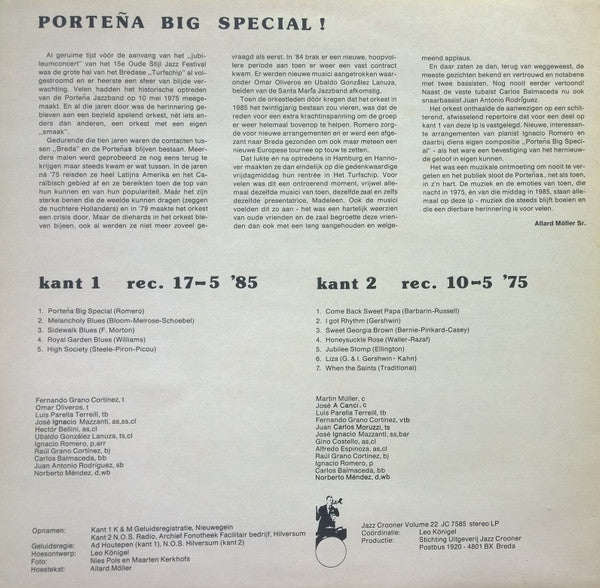 Porteña Jazz Band - Jazz Crooner Volume 22 (LP, Album)