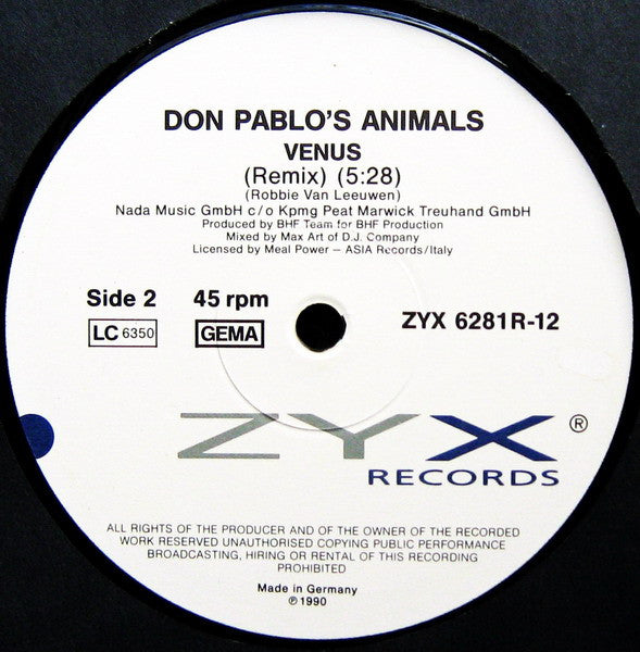 Don Pablo's Animals : Venus (The Remixes) (12")