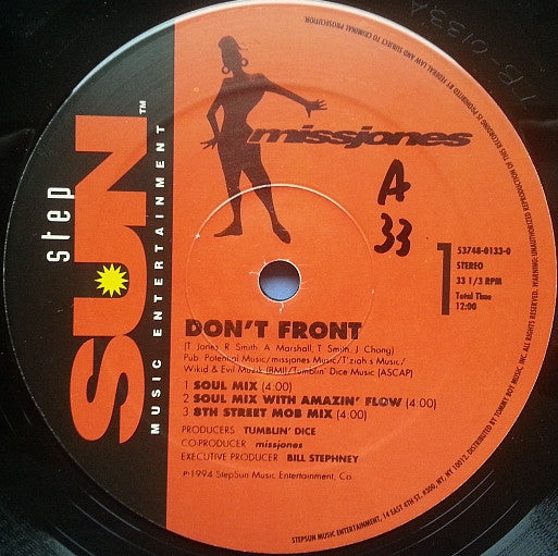 missjones* - Don't Front (12", Single)