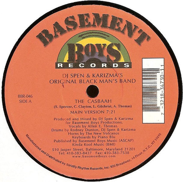 DJ Spen & Karizma's Original Black Man's Band : The Casbaah (12")