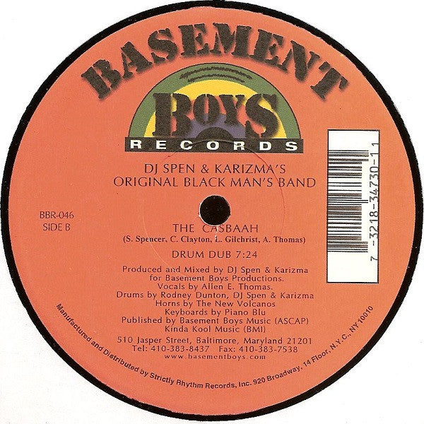 DJ Spen & Karizma's Original Black Man's Band : The Casbaah (12")