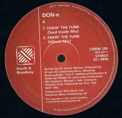 DON-E - Fakin' The Funk (12")