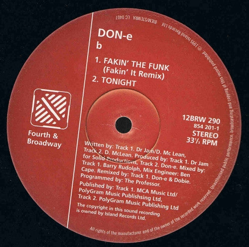 DON-E - Fakin' The Funk (12")