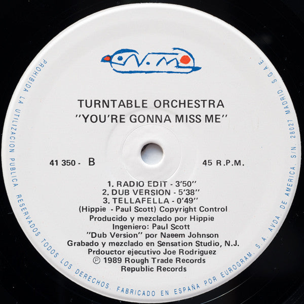 Turntable Orchestra - You're Gonna Miss Me = Me Vas A Echar De Menos (12")