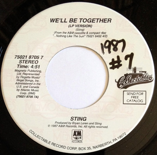 Sting : We'll Be Together / Someone To Watch Over Me (7", Single)