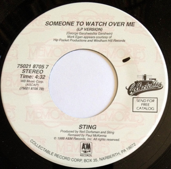 Sting : We'll Be Together / Someone To Watch Over Me (7", Single)