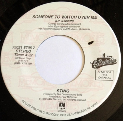 Sting : We'll Be Together / Someone To Watch Over Me (7", Single)