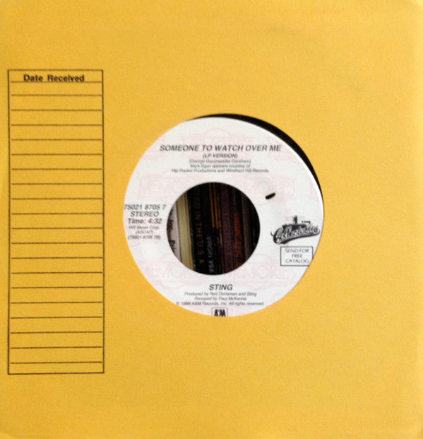 Sting : We'll Be Together / Someone To Watch Over Me (7", Single)