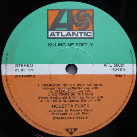 Roberta Flack : Killing Me Softly (LP, Album)