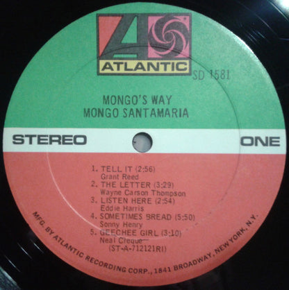 Mongo Santamaria : Mongo's Way (LP, Album, RI )