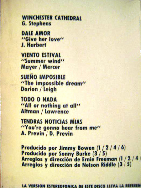 Frank Sinatra : Es La Vida (LP, Album, Comp)