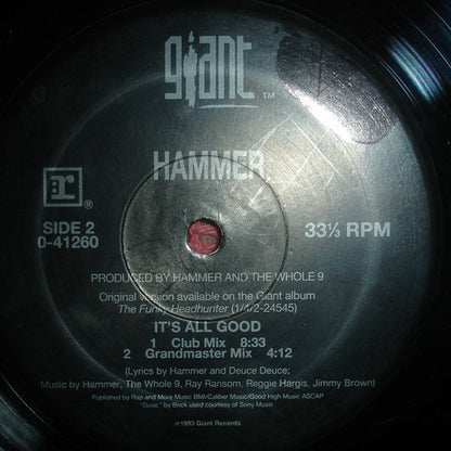 Hammer* - Pumps And A Bump / It's All Good (12", M/Print)