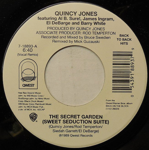 Quincy Jones : The Secret Garden (Sweet Seduction Suite) / Tomorrow (A Better You, Better Me) (7", Single, RE)