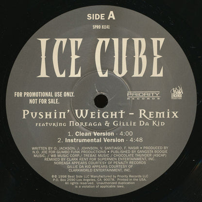 Ice Cube : Pushin' Weight (Remix) (12", Promo)