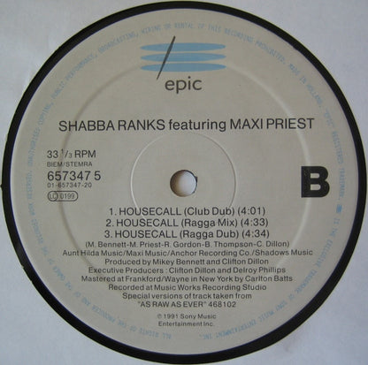 Shabba Ranks Featuring Maxi Priest : Housecall (12")