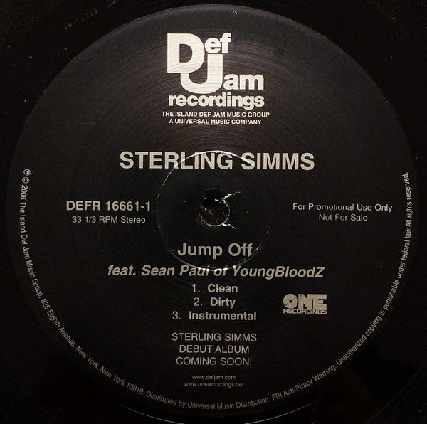 Sterling Simms - Jump Off (12", Promo)