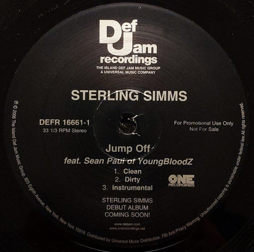 Sterling Simms - Jump Off (12", Promo)