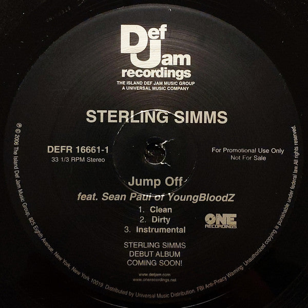 Sterling Simms - Jump Off (12", Promo)