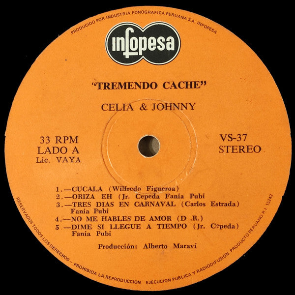 Celia* & Johnny Pacheco - Tremendo Caché (LP, Album)