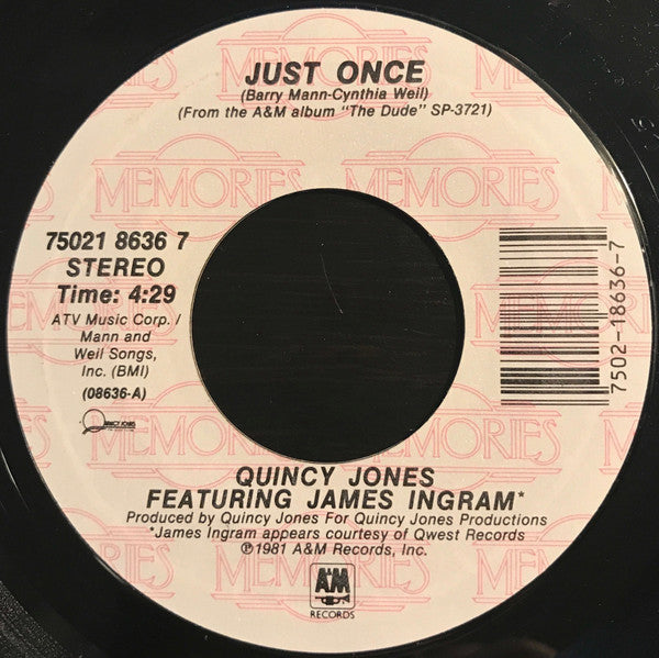 Quincy Jones Featuring James Ingram - Just Once / One Hundred Ways (7", Single, RE)