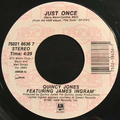 Quincy Jones Featuring James Ingram - Just Once / One Hundred Ways (7", Single, RE)