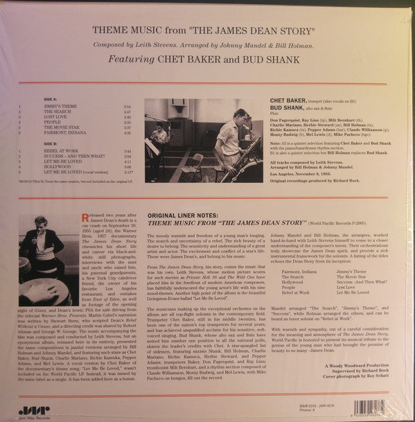 Chet Baker & Bud Shank : Theme Music From "The James Dean Story" (LP, Ltd, RE, RM)