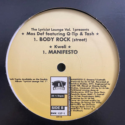 Mos Def Featuring Q-Tip & Tash : The Lyricist Lounge Vol.1 Presents: Body Rock (12", Single)