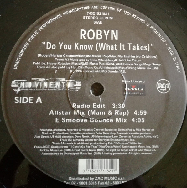 Robyn : Do You Know (What It Takes) (12")