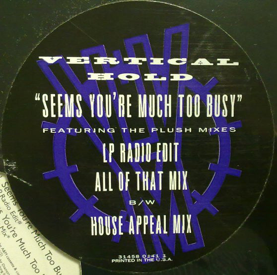 Vertical Hold - Seems You're Much Too Busy (12", Maxi)