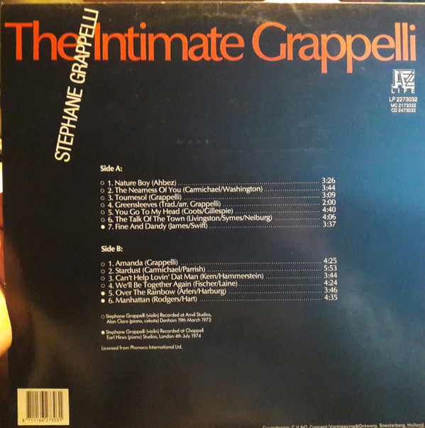 Stéphane Grappelli : The Intimate Grappelli (LP, Album, Comp, Num)
