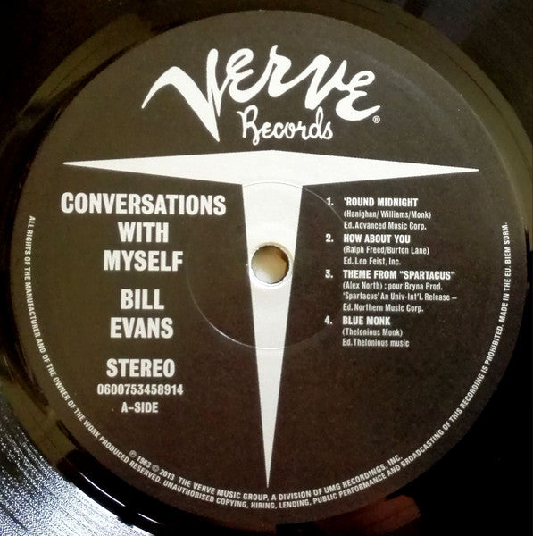 Bill Evans - Conversations With Myself (LP, Album, RE, RP)