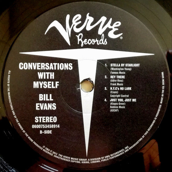 Bill Evans - Conversations With Myself (LP, Album, RE, RP)