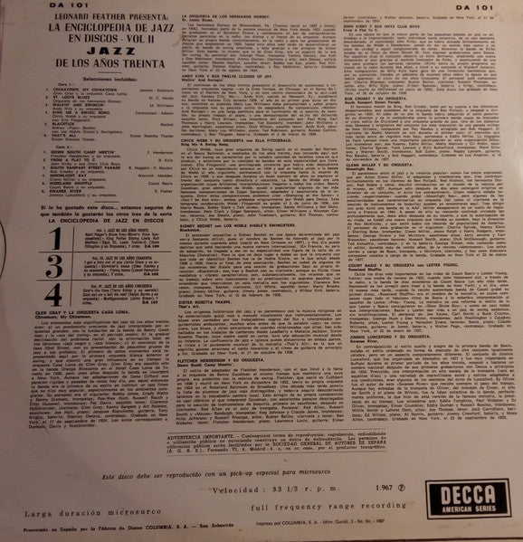 Various - Encyclopedia Of Jazz On Records Vol. 2 - Jazz De Los Años 30 (LP, Comp)
