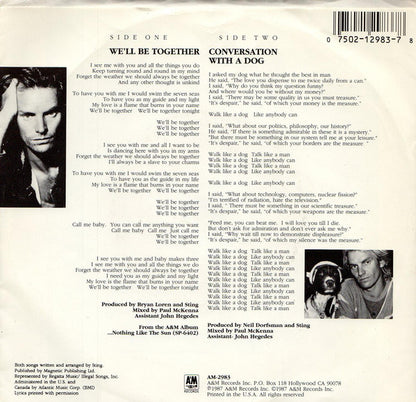 Sting : We'll Be Together (7", Single, Styrene, Car)