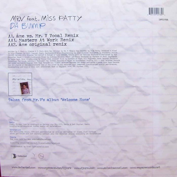 Mr. V (4) Featuring Miss Patty : Da Bump (Part Two) (12", Single)