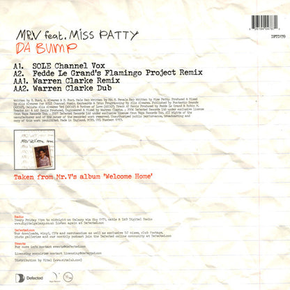 Mr. V (4) Featuring Miss Patty : Da Bump (Part One) (12", Single)