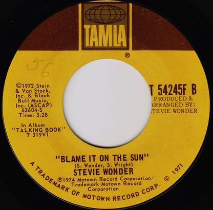 Stevie Wonder : Don't You Worry 'Bout A Thing / Blame It On The Sun (7", Single, Styrene)