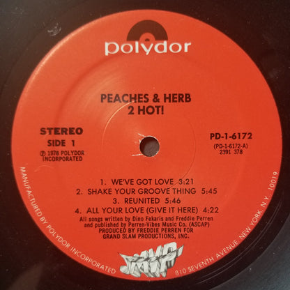 Peaches & Herb : 2 Hot!  (LP, Album)