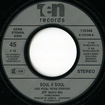 Soul II Soul : Joy (7", Single)