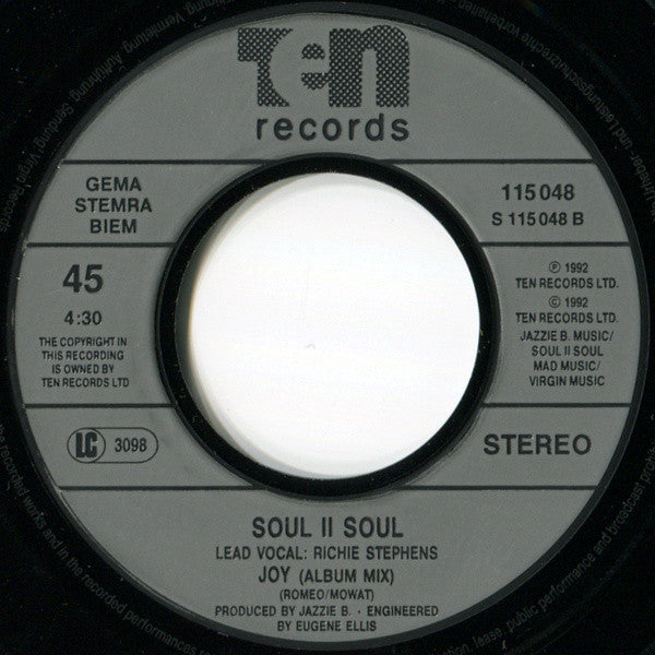 Soul II Soul : Joy (7", Single)