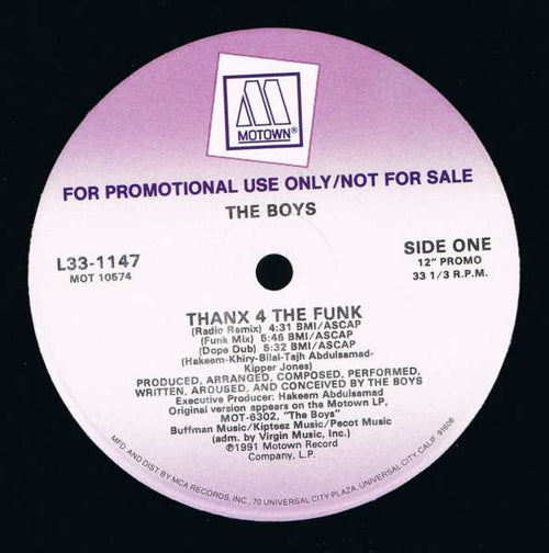 The Boys : Thanx 4 The Funk (12", Promo)