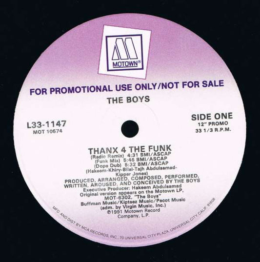 The Boys : Thanx 4 The Funk (12", Promo)