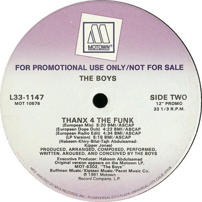 The Boys : Thanx 4 The Funk (12", Promo)